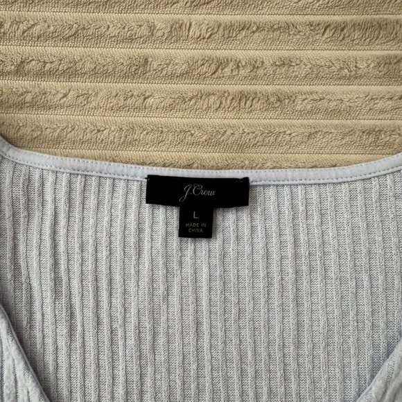 J Crew Light Blue Ribbed Puff Sleeve Shirt - Picture 5 of 5